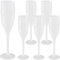 WELLGRO Sektgläser Set 150 ml Kunststoff weiß bruchsicher BPA-frei Mehrweg Champagnergläser Sektkelche Stielglas, Stückzahl:6 Stück