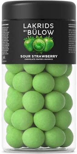 LAKRIDS BY BÜLOW - Sour Strawberry - 295g - Rote Lakritze umhüllt von Weißer Schokolade, sauren grünen Erdbeeren und einer knusprigen Zuckerhülle