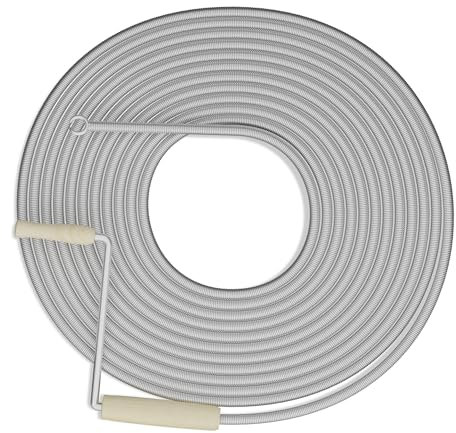 Relaxdays Rohrreinigungsspirale 10 m lang, für Waschbecken, WC, Dusche, Badewanne, Abflussspirale, aus Stahl, Silber