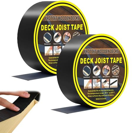 2 Rolls Butyl Waterproof Deck Beam Tape - 30 Meters, High-Temperature Resistant, Black Tape for Wood Protection