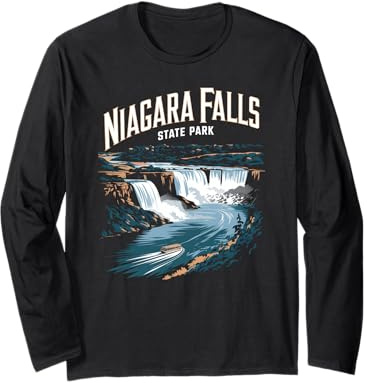 Vintage Niagara Falls State Park Boat Waterfall Souvenir Long Sleeve T-Shirt