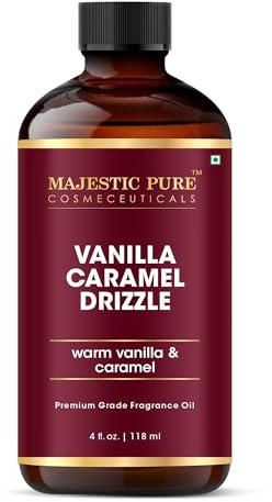 Majestic Pure Vanilla Caramel Fragrance Oil, 118ml Candle Making Scents | Diffuser Fragrance | Candle Making | Sweet Dessert Scent | Cosy Home Aroma