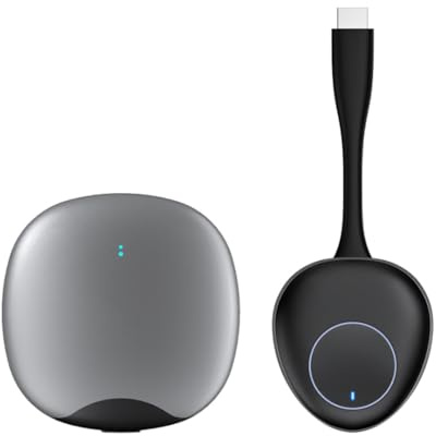 4K UHD Wireless Transmitter Receiver for Screen Mirroring Laptop/PC/Phone to TV/Projector/Monitor. 30m Range, No Wi-Fi, Plug & Play. Compatible with HDMI, Teams, Zoom, Webex (w/1 Pod)