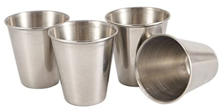Toyvian Juego De Copas De Licor De Acero Inoxidable 304 Pequeñas 51-100ml Portátiles Para Camping y Actividades Al Aire Libre 6 Unidades y Bolsa De Almacenamiento