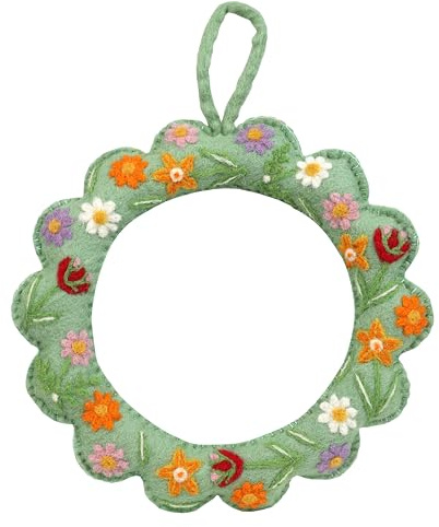 Talking Tables Corona de Fieltro Floral sostenible para decoración de Puerta de Primavera para Celebraciones de Pascua, Estilo del hogar, exhibiciones de Temporada, Uso en Pared Interior, 22 cm