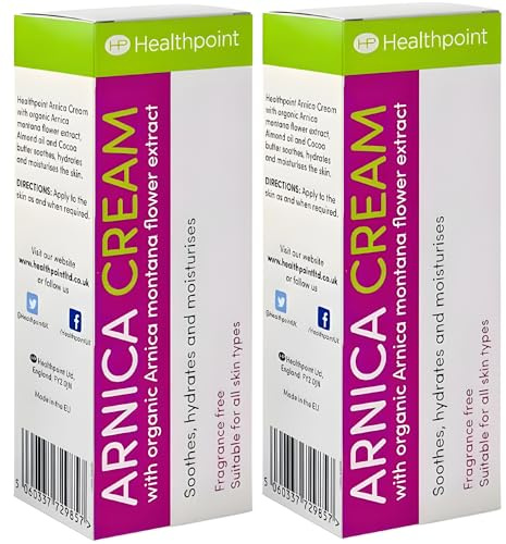 2x Arnica Cream 50ml Fast Acting Muscle Pain Relief Bruise Treatment Soothing Anti Inflammatory Skin Care for Sprains Swelling Joint and Back Support