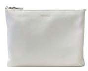 Coccinelle Best M Borsa a Tracolla Piatta in Pelle, Pearl, 26 x 20 x 1.5 cm, con Tracolla Regolabile e Amovibile