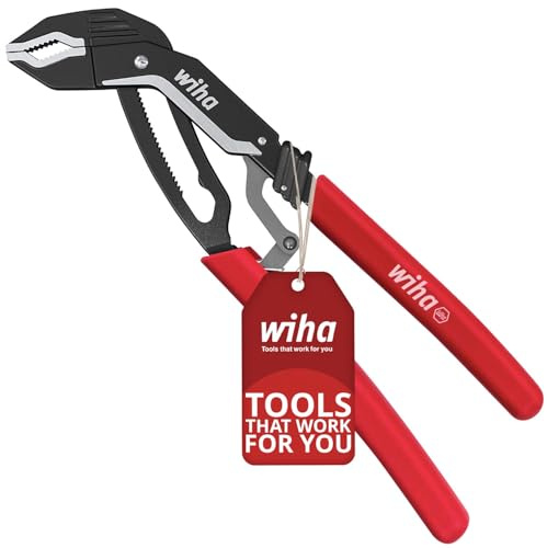 Wiha Pinza per pompa dell'acqua 180 mm QuickFix Classic – Pinza automatica per tubi con regolazione rapida e protezione del morsetto, chiave a pinza, pinza per raccordi (46614)