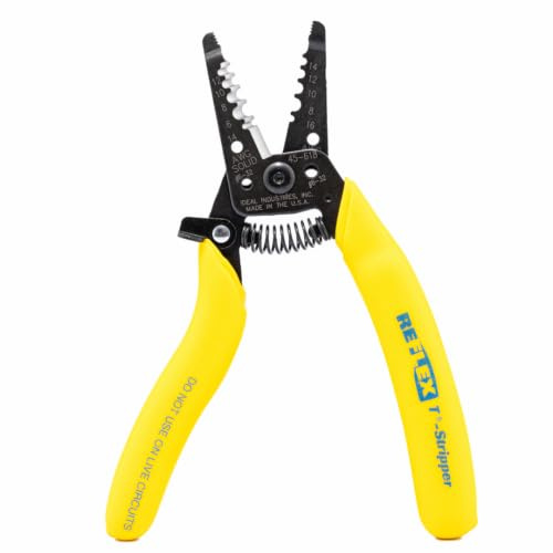 IDEAL Electrical 45-618 Reflex™ Super T®-Stripper - 8-116 AWG, Yellow, Wire Stripper, Plier Nose, Slide Lock, Textured Grips