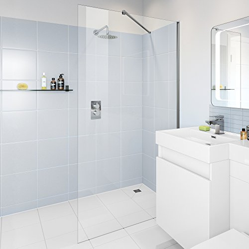 iBathUK 700mm Wet Room Glass Walk In 8mm Shower Screen Panel Enclosure