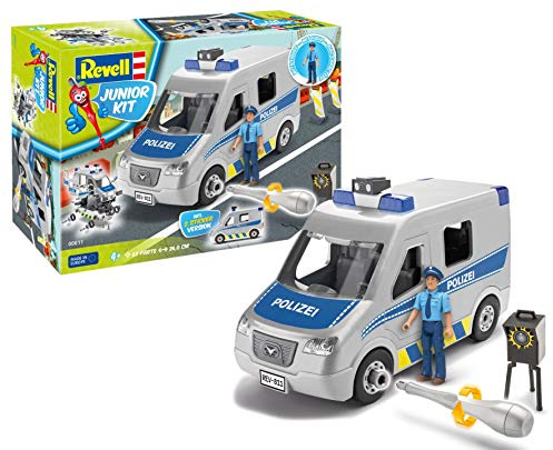 Revell Junior Kit 00811 Police Van polis bilmodellbyggsats för barn för skruvning, färgglad