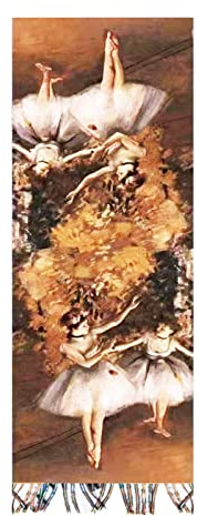 Toocool Sciarpa stola unisex Klimt Van Gogh Kandinsky Monet foulard con quadri famosi 70x170 cm Scialle Opere d'Arte A001 [Taglia unica, Ballerine Beige]
