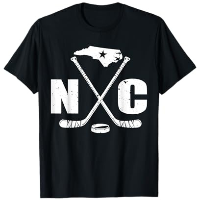 NC - Camiseta de hockey con imagen del Estado de Carolina del Norte Camiseta