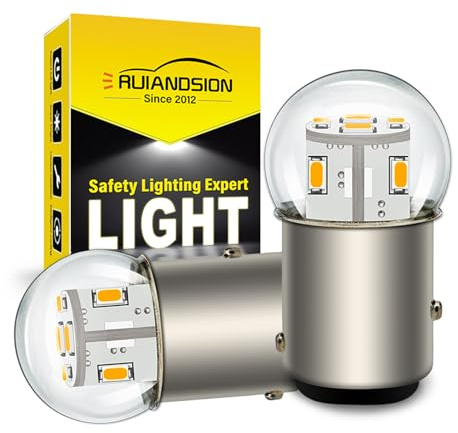 Ruiandsion 2 lampadine a LED 1157 6V BAY15D 2057 2357 7528 Bianco caldo 3014 12SMD LED Chip Luci posteriori a LED per retromarcia e frenata