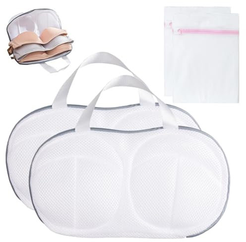 CJZZ Set 2 Bolsas de Lavandería + 2 Pequeñas Bolsas Para Lavadora - Red Para Ropa Interior, Sujetadores y Calcetines