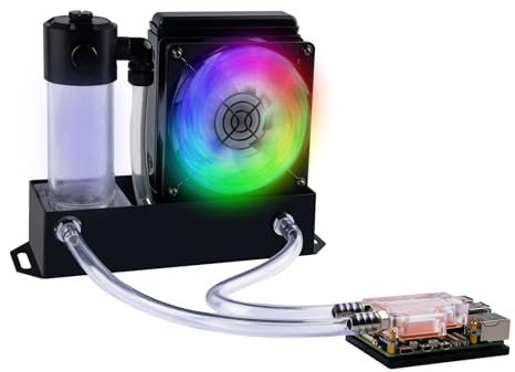 GeeekPi Water Cooling Kit for Raspberry Pi 5, Pi 5 ICE Pump with Water Pump, Water Cooling Head and RGB Cooling Fan for Raspberry Pi 5 8GB 4GB 16GB