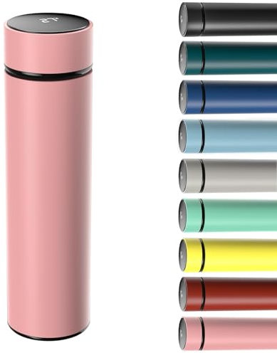 Homealexa 500ml Thermos Bottiglia Termica di Acqua in Acciaio Inox Bottiglietta Tazza Intelligente LED Temperatura Display Touch Smart Borraccia Isolante Sottovuoto