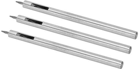 Uadme Perforadora Cuero Agujeros, 3 Piezas Herramienta de Agujeros de Cuero, Punzón Redondo de Hueca de Acero de Aleación, para Manualidades, Cortador Artesanal de Cuero (0,5 mm)
