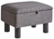 Aibiju Kleiner Pouffe-Fußhocker mit Stauraum, Leinenstoff-Pouf mit Holzbeinen, Schuhwechselhocker für Wohnzimmer und Schlafzimmer, Dunkelgrau, YD-JD1363