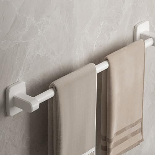 Toallero de acero inoxidable con capacidad de carga, barra de toalla multifuncional resistente, práctico colgador de toallas a prueba de óxido (50 cm, blanco)