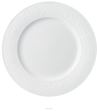VILLA ITALIA - Porzellan Dessertteller GLORIETTA 16cm - Handmade Modern Kuchenteller - Spülmaschinen und Mikrowellengeeignet Kleine Weiß Frühstücksteller - Elegant Tafelservice - Dessert Geschirrset