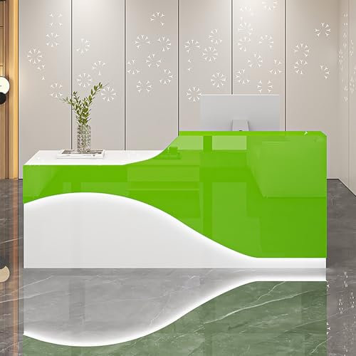 Empfangstheke Modern Rezeptionstheke Mit Abschließbaren Schubladen Verkaufstheke Mit LED-Lichtern Rezeptionstheken Empfangstresen Für Firmenhallen Bekleidungsgeschäft Convenience-Stores(E-2,120cm/47.2