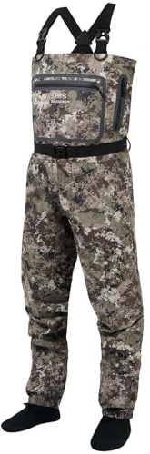 Bassdash Men’s Lightweight Breathable Chest Wader Black Camo Stockingfoot for Fly Fishing Hunting FW11