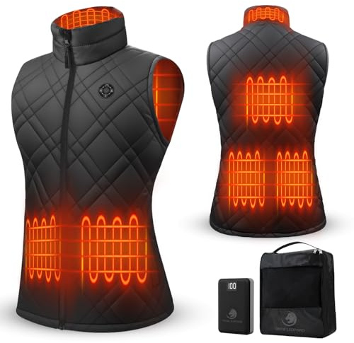 SNOW LEOPARD Heated Vest for Women with Battery Pack Included 7.4V Rechargeable Women's Electric Vest for Hiking/Golfing/Hunting, Medium