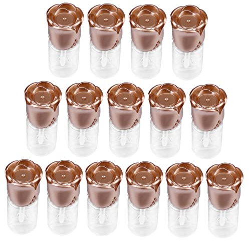 Veemoon 15pcs Refillable Empty Lip Balm Tubes with Rose Cap, Gold Diy Lip Gloss Containers for Cosmetic Storage and Personal Use