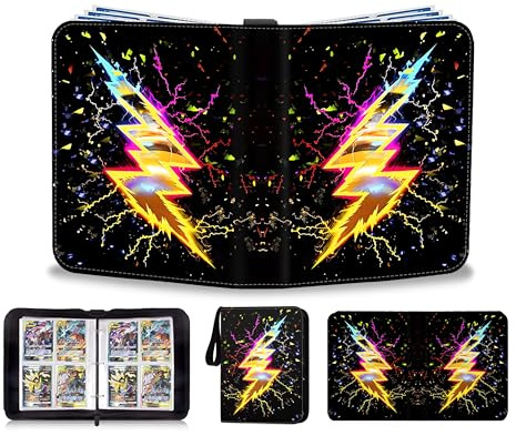 EJUXPSE Trading Card Binder, 4 Pocket Trading Card Album, 400 Pockets Waterproof PU Card Holder Album. Card Collection Toploader Binder for Yugioh, MTG, TCG, Card Folders for Trading Cards
