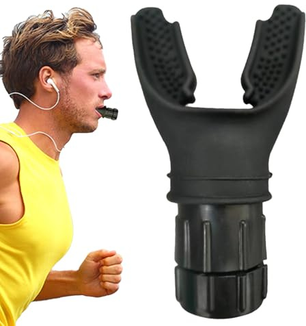 Lung Trainer for Athletes - Adjustable Breathing Exerciser Device | Silicone Respiratory Trainer to Improve Lung Capacity Performance for Fitness Running and Training