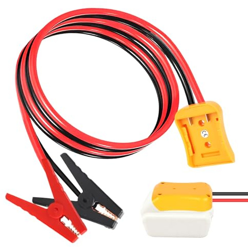 BTFO Startkablar med Adapter för Dewalt 20V-Batteri, 60 cm Längd 8AWG Bärbar Startkablar och Adaptrar Kompatibel med Dewalt