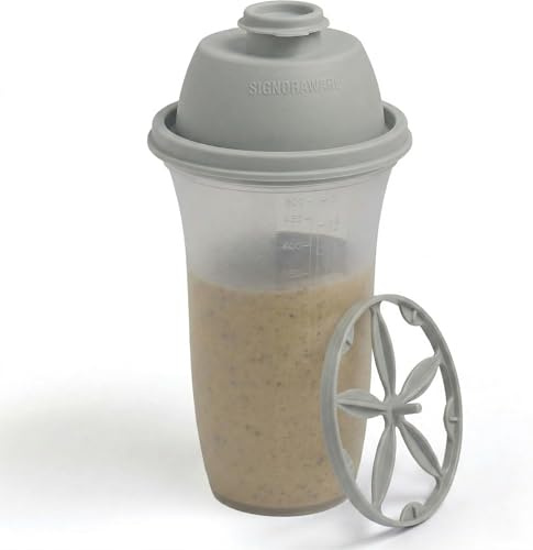SIGNORA WARE Shaker Protéiné de 500ml, pour Boisson Protéinée, Compléments Alimentaires En Poudre, Protéines de Musculation, Vinaigrettes, Gourdes de Sport Sans BPA