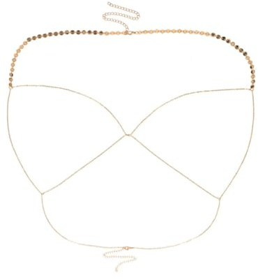 Kisangel Chaîne Corporelle Brillante Légère et Facile à Porter en Cuivre et Fer Style Fait Main et Mode pour Femme Plage Danse