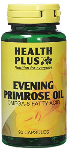 Health Plus Evening Primrose Oil 500mg (9% GLA) : Omega-6 Supplement - 90 Capsules, in a planet-friendly 99% recycled pot