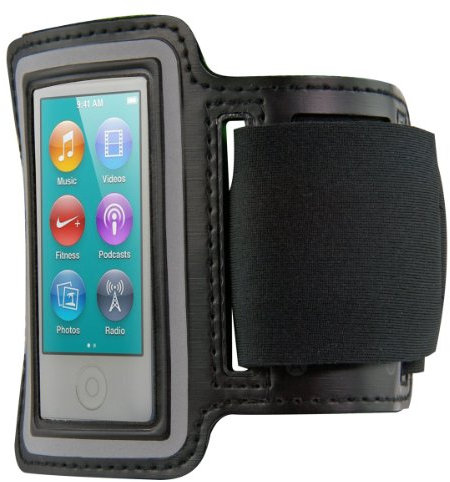 kwmobile Brazalete Deportivo Compatible con Apple iPod Nano 7 - Correa con Compartimento para Llave Negro
