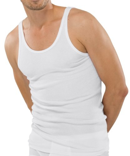 Schiesser Herren Achsel-Shirt doppelripp 3er Pack, Farbe:Weiß (100);Größe:5/M