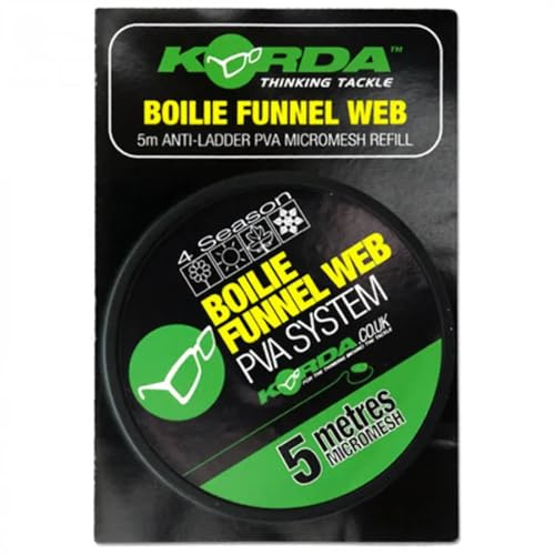 Korda Refill Boilie Funnel Web 20m HexMesh - PVA Mesh System Refill, Carp Fishing PVA for Boilies, Pellets, Crushed Bait, Ideal for Long-Range Casting