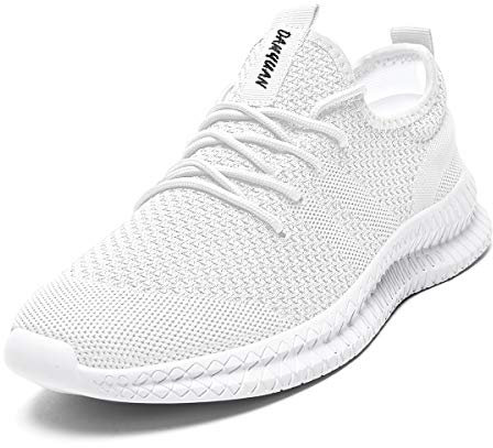 EGMPDA Damen Walkingschuhe Laufschuhe Wanderschuhe Sneaker Sport Trekking Turnschuhe Workout Jogging Outdoor Running Straßenlaufschuhe Freizeit Damen Leichtgewichts Atmungsaktiv Schuhe Weiß 41 EU