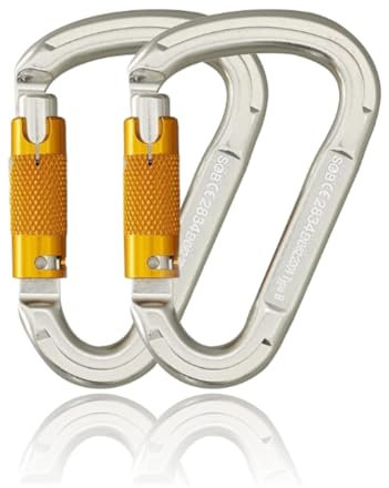 SOB Karabiner Klettern Karabinerhaken aus Aluminium Schlüsselanhänger 25 KN-Karabinerhaken für hohe Beanspruchung mit Schraubsicherung zum Klettern Abseilen Hängematten