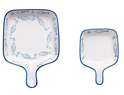 SERUMY Fuente para Hornear Plato for Hornear de cerámica con Mango for Hornear Pan Pasta Plato Plato Fresco Fruta a Mano Ensalada de Ensalada Placa de Cena Bandeja Fuentes para Horno (Color : D)