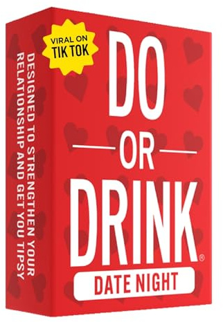 Do or Drink Date Night - Couples Drinking Card Game for Adults, Fun Romantic Game for Two, Perfect for Game Night, Parties, or Gifts for Boyfriend, Girlfriend, or Wife and Husband, 250 Cards