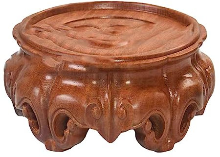 Tetera de secuoya de 16,5 cm con diseño de estatua de Buda antigua hecha a mano