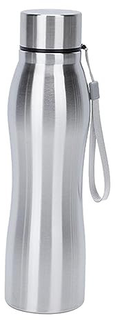 Fonowx Botella de Agua de Acero Inoxidable, Hervidor de Agua Portátil de Metal con Asa, Botella de Bebida, Taza para Correr, Exterior, Baño, 1L 7,8x29cm