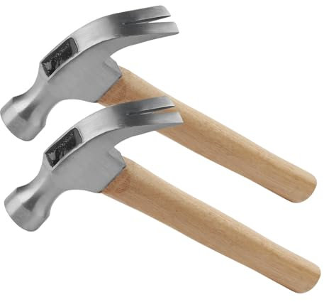 KEILEOHO 2 PCS 8oz Claw Hammer, Nail Hammer with Wooden Handle, 11 Inch Mini Hammer for Home Repair, DIY, 0.25kg
