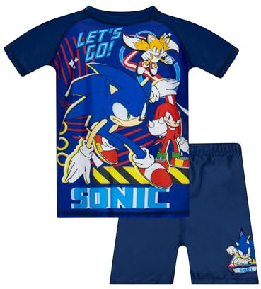 Sonic The Hedgehog Schwimmanzug Kinder | Badeanzug Kinder Jungen | Zwei Stück Schwimmanzug Jungen | Blau 134