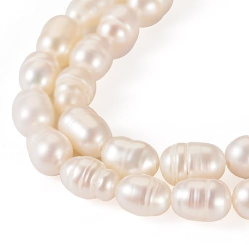 Cheriswelry Perline di perle naturali da 5 ~ 10,5 mm, perle di riso, perle d'acqua dolce, distanziatori sfusi per collane fai da te, bracciali, orecchini, creazione di gioielli, circa 20-21 pezzi