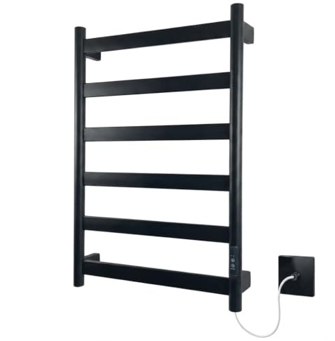 Manissa FALA Black Electric Heated Towel Rail 500mm W x 720mm H