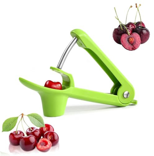 Kirschentkerner, Kirschkernentferner, Kirschenentsteiner Handgerät, Edelstahl Entkerner Kirschen, Kirschentsteiner Obstentkerner Cherry Corer Entferner, Hand Fruit Entkernen