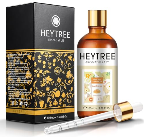 HEYTREE Weihrauch Ätherisches Öl 100ml Beruhigendes Öl für Hautpflege, Entspannung und DIY-Schönheitskreationen - Beruhigendes Aromatherapie-Öl